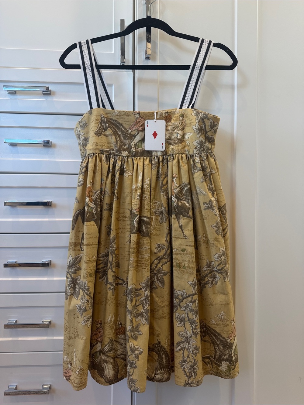 Tessa Fey Handmade Horse Toile Babydoll Dress NWT Size Small